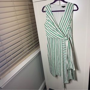Halogen Asymmetrical Scarf Striped Dress